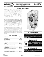 Lennox Elite G61MPV36B-070 Manuals | ManualsLib