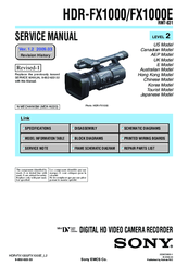 Sony Handycam Hdr Fx1000 Service Manual Pdf Download Manualslib