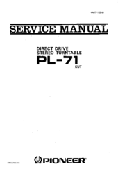 Pioneer PL-71 Manuals | ManualsLib