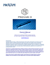 Provape ProVari P3 Manuals | ManualsLib