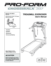 Pro-form Crosswalk 397 831.24843.2 Manuals | ManualsLib