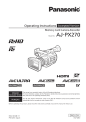 Panasonic AJ-PX270 Manuals | ManualsLib