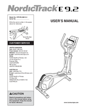 Nordictrack E9.2 NTEVEL99812.0 Manuals | ManualsLib