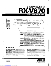 Yamaha RX-V670 Manuals | ManualsLib