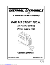Thermal dynamics Pak Master 100XL Manuals | ManualsLib