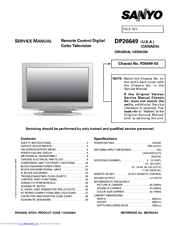 Sanyo DP26649 - 26" LCD TV Manuals | ManualsLib