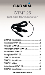 Garmin gtm 25 traffic receiver user manual online