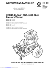 Graco 2030 804532 Pressure Washer Parts Breakdown Pumps Repair Kits Owners Manuals