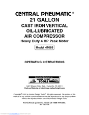 Harbor freight tools Central Pneumatic 47065 Manuals | ManualsLib