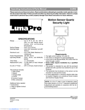 Heath Zenith Motion Sensor Quartz Security Light 2lbn2 Manuals Manualslib