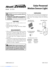 Heath Zenith Solar Powered Motion Sensor Light Sl 7210 Manuals Manualslib