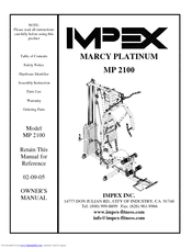 Impex MARCY PLATINUM MP 2100 Manuals | ManualsLib