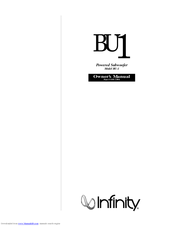 Infinity BU-1 Manuals | ManualsLib