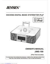 Jensen JiMS-190 Manuals | ManualsLib