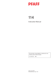 Pfaff 114 Manuals | ManualsLib