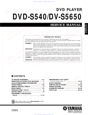 Yamaha Dvd S540 Service Manual Pdf Download Manualslib