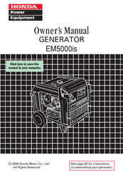 Honda EM5000is Manuals | ManualsLib