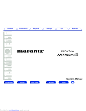 Marantz AV7702mk2 Manuals | ManualsLib