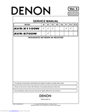 Denon AVR-S700W Manuals | ManualsLib