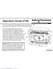 Radio thermostat CT50 Manuals | ManualsLib