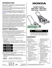 Honda Harmony II HRS216PDA Manuals | ManualsLib