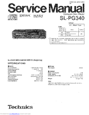 Technics SL-PG360A Operating Instructions USER MANUAL SL-PG460A CD Player