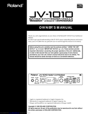 Roland JV-1010 Manuals | ManualsLib