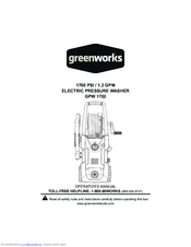 Greenworks GPW 1702 Manuals | ManualsLib