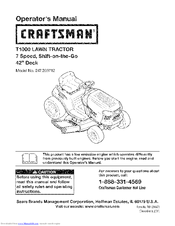 Craftsman T1000 247.203702 Manuals | ManualsLib