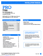 Pro1 iaq T705 Manuals | ManualsLib