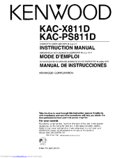 Kenwood KAC-X811D Manuals | ManualsLib