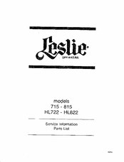 Leslie 710 Service Manual