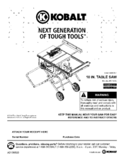 kobalt tough generation tools next manual saw table user manualslib manuals pages