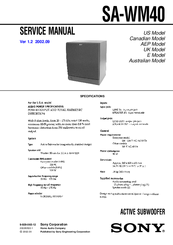 Sony SA-WM40 Manuals | ManualsLib