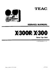 Teac X300 Owner Manual