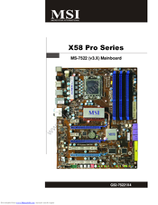Msi x58 pro-e user manual instructions