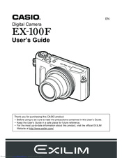 Casio Ex 100f Manuals Manualslib