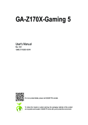 Gigabyte Ga Z170x Gaming 5 Manuals Manualslib