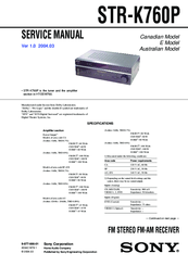 Sony STR-K760P Manuals | ManualsLib