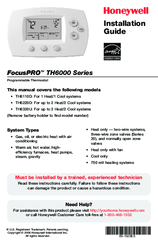 Honeywell FocusPRO Wi-Fi TH6000 Series Manuals | ManualsLib