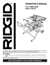 Ridgid R4510 Manuals | ManualsLib