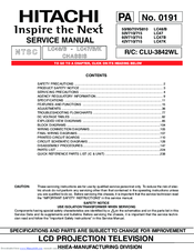 Hitachi 60vs810 60 Rear Projection Tv Manuals Manualslib
