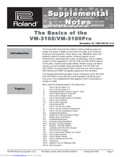 Roland VM-3100Pro Manuals | ManualsLib