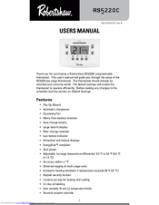 Robertshaw RS5220C Manuals | ManualsLib