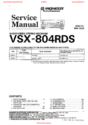 Pioneer vsx-804rds Manuals | ManualsLib