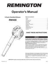 Remington RM430 Manuals | ManualsLib