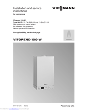 Viessmann Vitopend 100 W Installation And Service Instructions Manual Pdf Download Manualslib