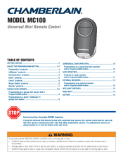 Chamberlain MC100 Manuals | ManualsLib