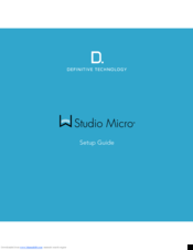 definitive technology w studio manual