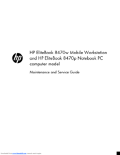 Hp EliteBook 8470p Manuals | ManualsLib